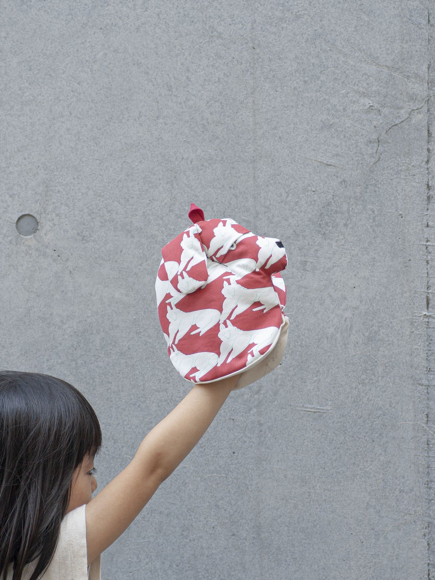 いぬのパペつかみ ワインレッド